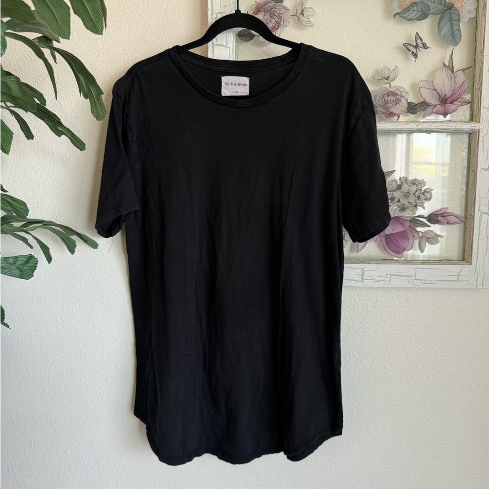 On The Byas Black Crewneck Tee with Neck Label